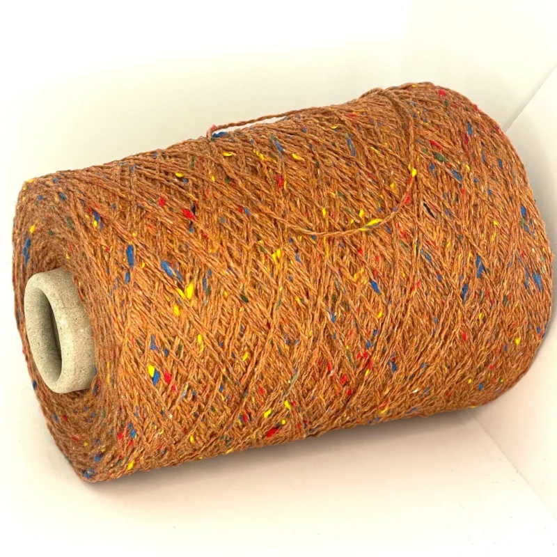 orange-tweed-yarn-cone-silk-merino-wool-knitting